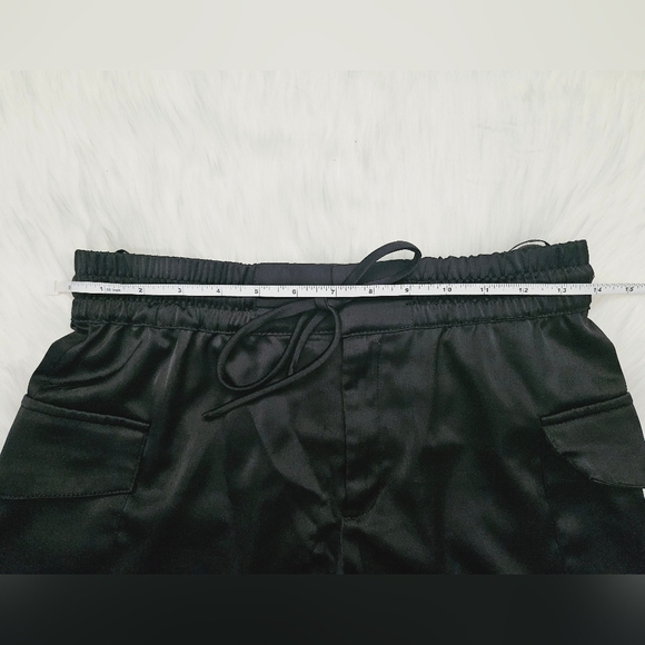 Zara Black Silky Drawstring Shorts - Picture 5 of 9
